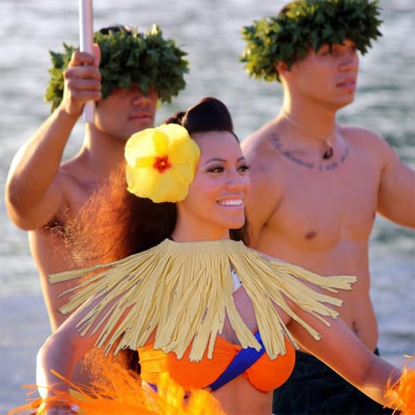 2 sett hawaiisk Hula Raffia Papirskjørt Kostyme for Menn og Kvinner