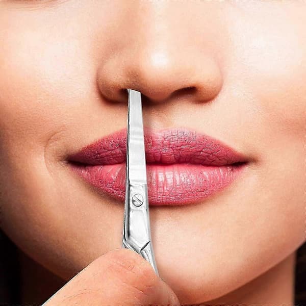 Rounded Tip Scissors for Nose and Ears - Versatile - Best for Nose, Eyebrows, Ears, Beard and Moustache (2 pcs, Silver)
