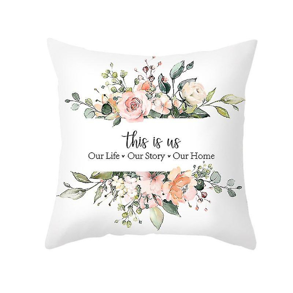 45*45cm Vesiväri Kukkia Tyynynpäällinen Kukallinen Kasvi Tyynynpäällinen Sovalle