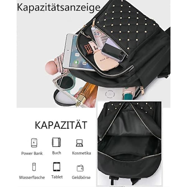 Women's Small Elegant Nylon Shoulder Bag Anti-theft School Backpack Ladies Backpack Leisure Pack Modern City Backpack Handbag