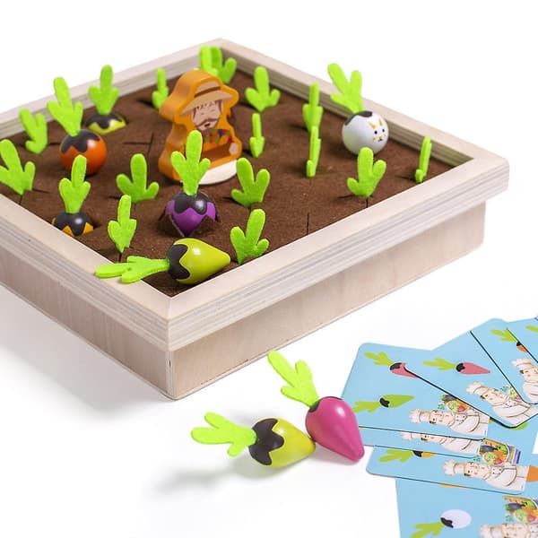 Treleke Baby Pull Gulrot Form Matchende Størrelse Pedagogisk Barn Treleke
