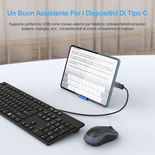 USB 3.0 til USB C-adapter, USB C hann til USB A hunn OTG-adapter