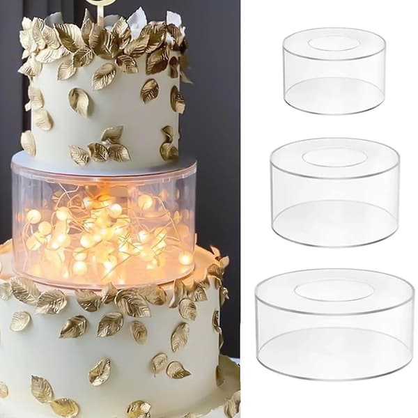 Round Transparent Acrylic Cake Display Board Cake Edge Smoother Scraper Decor Baking Tool Party Wedding Cake Stand Tool