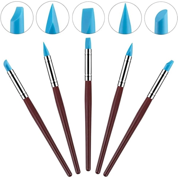 14 Pieces Pottery Tool 14 Pieces Clay Modeling Tool Set Adult Pottery Kit Silicone Clay Sculpting Tools Silicone Brush Art Tools