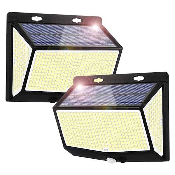 Solcellslampa Utomhus, 2-pack 288 LED Solcellslampor, 3 Lägen Utomhus Solcellslampa IP65 Vattentät Solcellslampa Utomhusbelysning