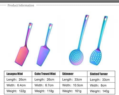 Kitchen Utensils, 12-piece set, Stainless Steel, Kitchen Equipment, Titanium, Rainbow, Kitchen Accessories, Cookware, Kitchen Utensils