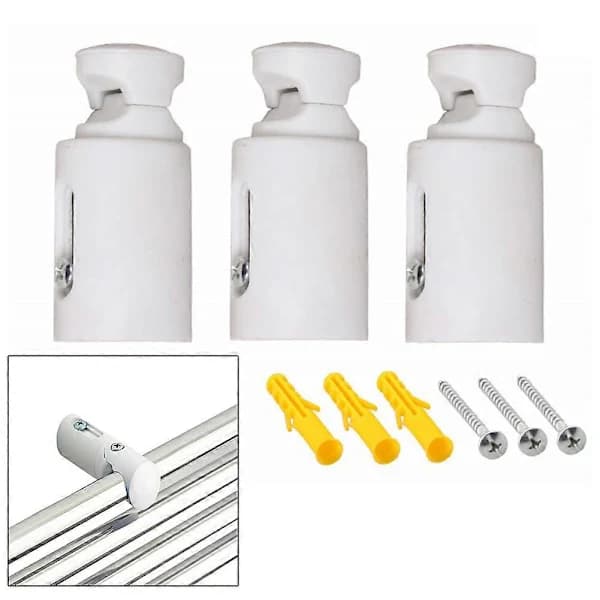 Universal Replacement Towel Rail Brackets 3 Pack Strong Steel Construction Adjustable 65mm to 82mm