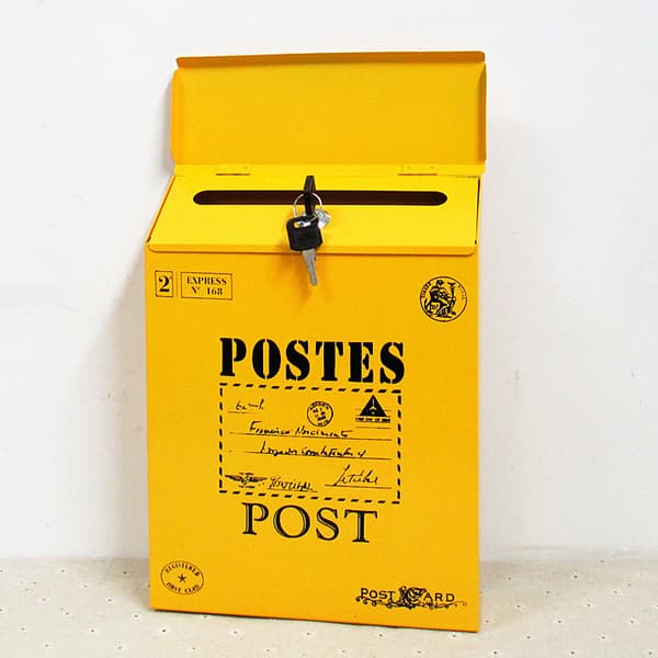 1 stk låsbar postkasse Retro postkasse veggmontert postkasse avispostkasse