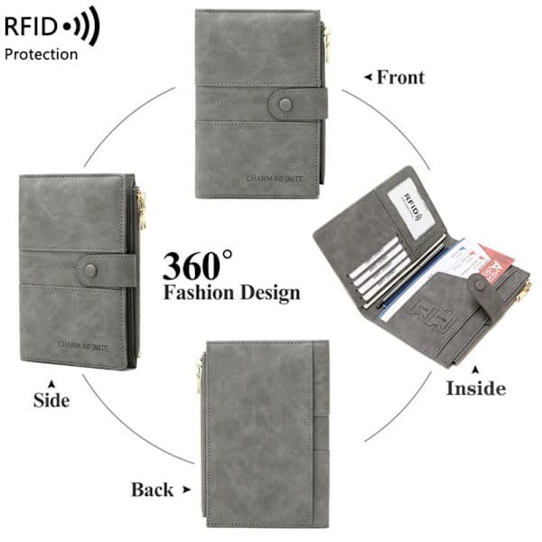 RFID Pasfodral Pasclips GRÅ grå grå grey