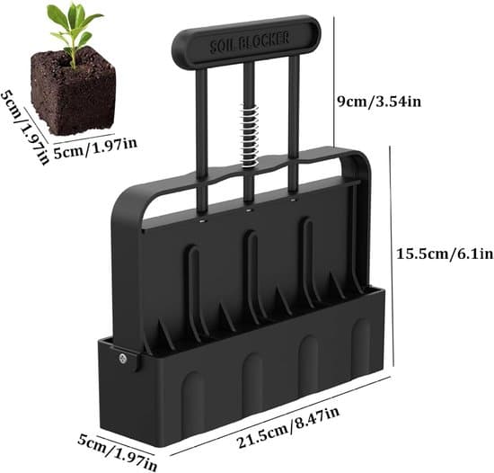 Manual Soil Blocker - Seed Block Maker, Garden Tool for Plants, Fruits and Vegetables - 5x5 cm Seed Block Maker