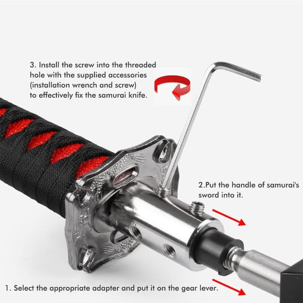 Universal Bil Gear Shift Knop Samurai Gear med 4 Adaptere Passer til Manuelle og Automatiske Køretøjer