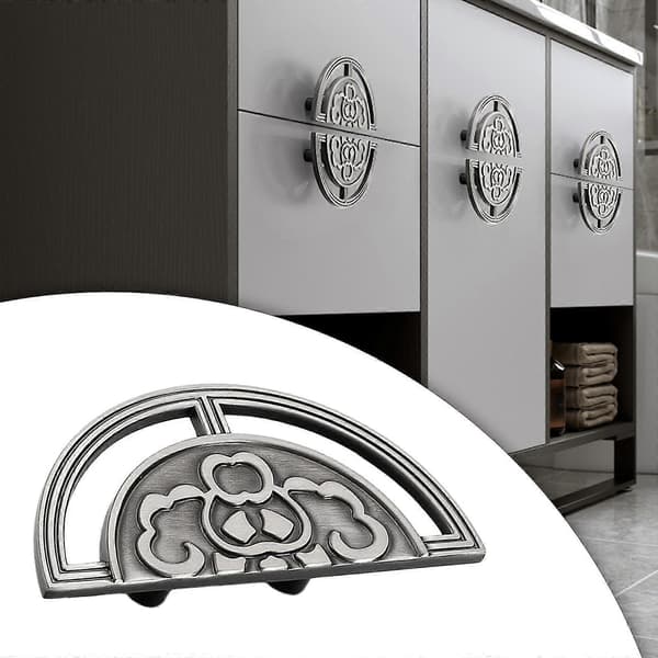 Half-Moon Handle Cabinet Handle Drawer Handle Knob Kitchen Furniture Hardware 9.8x4.9cm Grey