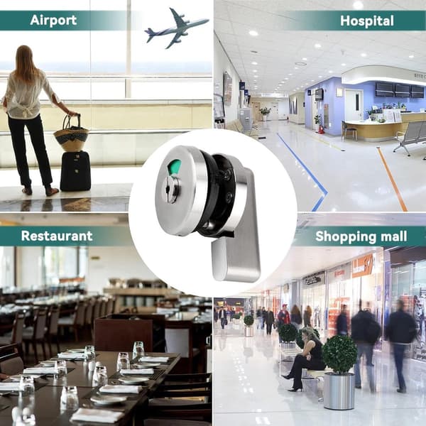 Zinc Alloy Toilet Lock - Indicator Lock with Occupied/Vacant Sign