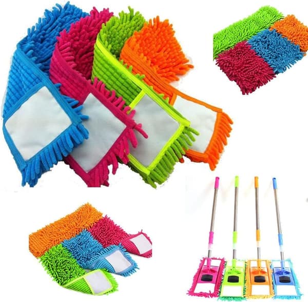 4 stk. mikrofibermopprefill erstatningshoder Støv Gulvklut Rengjøring Vaskbare puter Mopphode (assorterte farger)