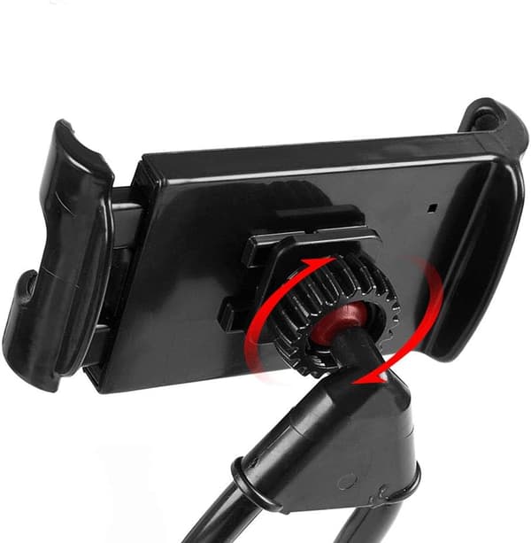 Universal telefonholder til nakken, dovendyr, telefonholder til nakken til mobiltelefonplacering (sort) sort.