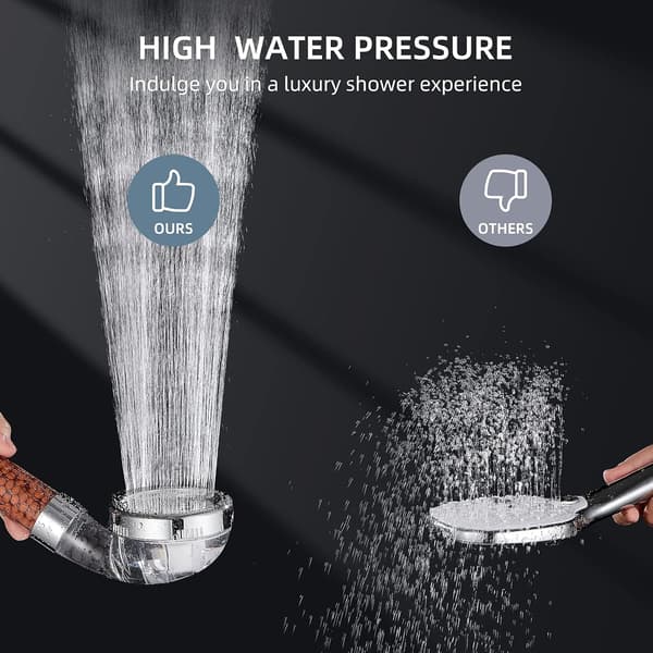 Dusjhode med slange og filter, 3 moduser, høytrykksvannspray