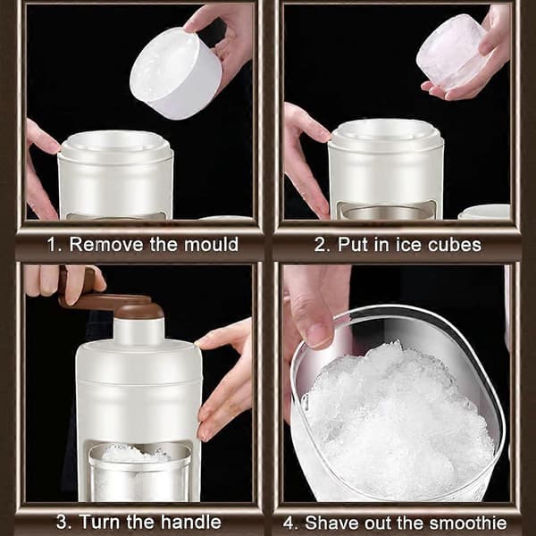 Portable Manual Ice Crusher, Shaved Ice Machine, Smoothie Maker for Making Ice Cream, Smoothies and Other Iced Drinks