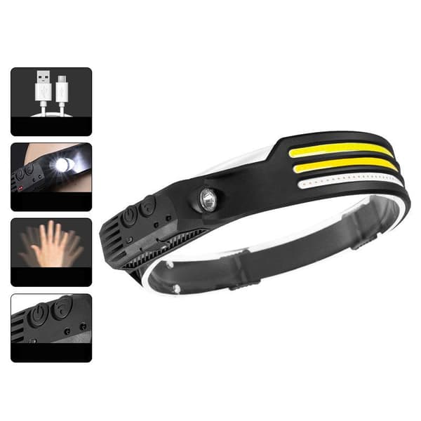 Oppladbar Supersterk Hodelykt - 1000 Lumen, 230° Bred Lysstråle