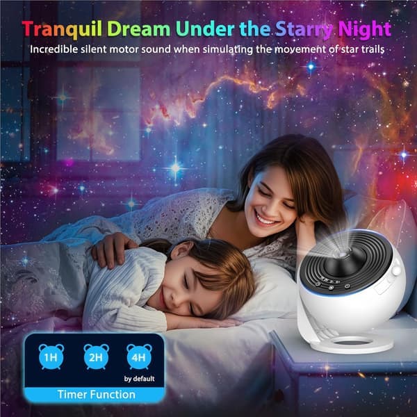 Galaxy Projector for Bedroom - HD Starry Sky Projector with 360° Rotation, 13 Images and Automatic Timer [Ho]