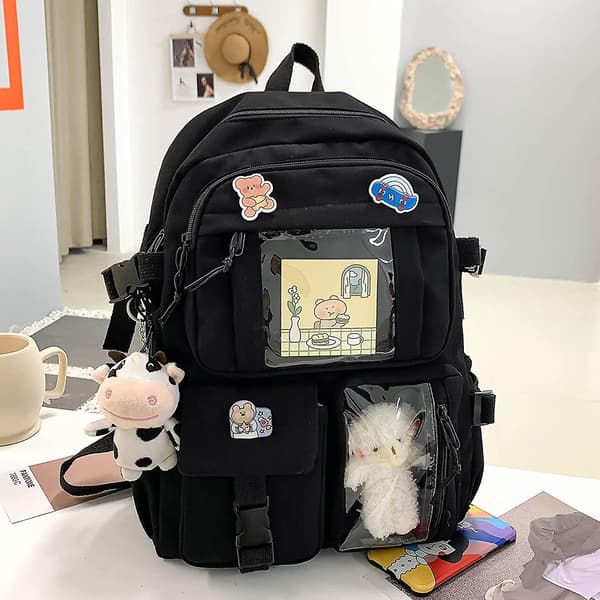 Backpack. Japanese Kawaii Backpack School Bag With Pendant. Small Backpack. School Supplies