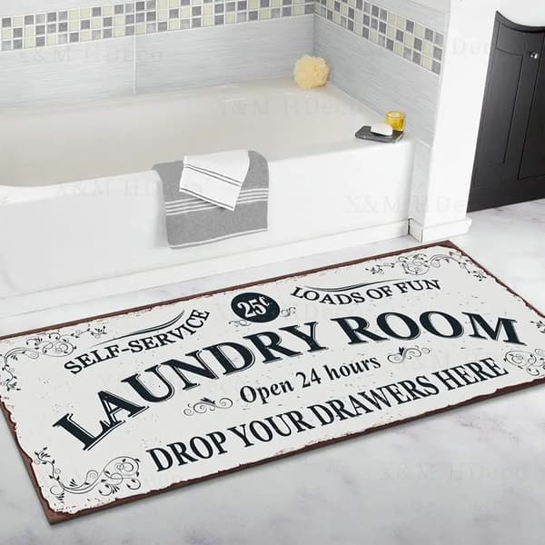 1 pc. Waterproof Non-slip Bathroom Runner Mat - Machine Washable Entrance Mat - 61x180cm