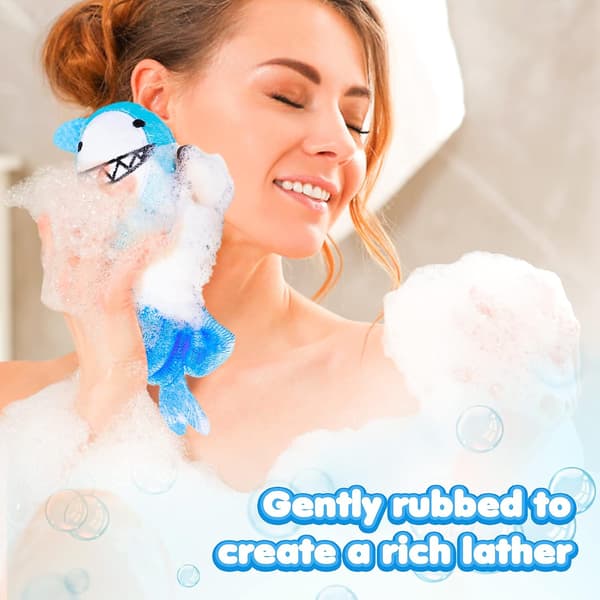 Bade Loofahs Dyresvamp for Bading, Barn Loofah Pouf Kroppsskrubber Nettsvamp, og Dusj Barn Skånsom Eksfoliering -