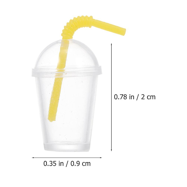 4 stk Harpiks Melketekopp Mini Husdekor Mini Kopp Dukkehust Layout Scene Dekor Gult 2X0.9CM Yellow 2X0.9CM