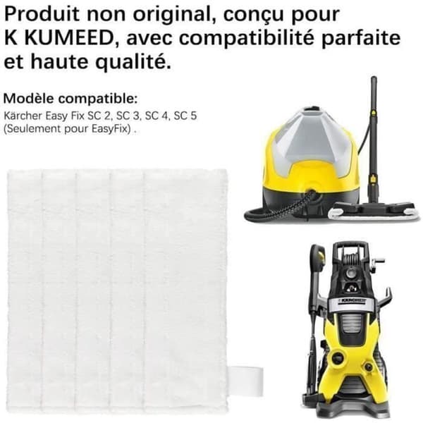 5 stk. mikrofiberrengøringsklude til SC2 SC3 SC4 SC5 Karcher Easy Fix, erstatningsklude til Karcher SC-seriens damprensere