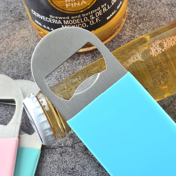 1-pak kraftig kapselåbner i rustfrit stål, robust og holdbar øloplukker, blå