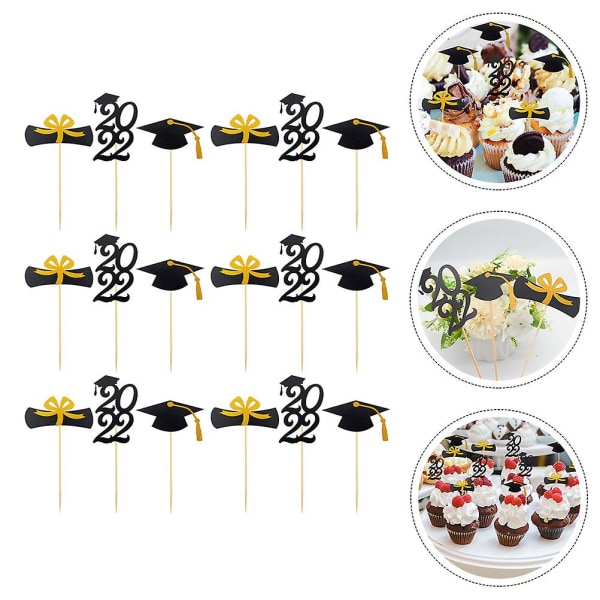 48 stk. Spisebord Dekoration Bord Graduation Enkel Design Kageindsatser Kage Picks Dessert Indsæt Golden 8X5.2CM