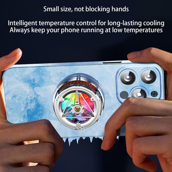 Magnetisk Telefonkøler, Telefonkøler, Halvleder Mobil Radiator, til Smartphone/Tablet/iPad (X18, Sort)
