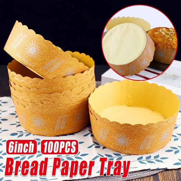 100 st Högtemperatur Kraftpapper Bröd Muffin Hållare Resistent Pappersmugg【ad】