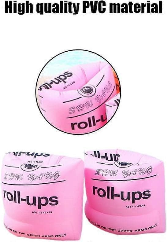 2 st Uppblåsbara Simarmband, Förtjockade Simarmpuffar, Poolarmpuffar, Poolarmband (Rosa)