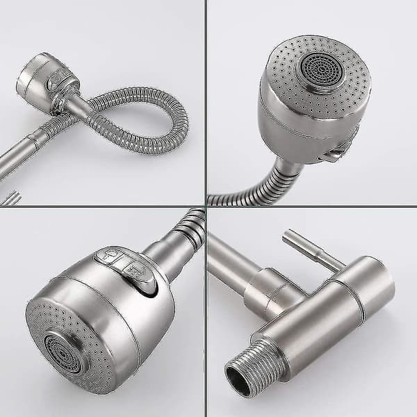 Wall-mounted kitchen faucet 360 rotatable with functions Kitchen faucet Cold water Single cooling Wall-mounted mixer on brushed surface Spri