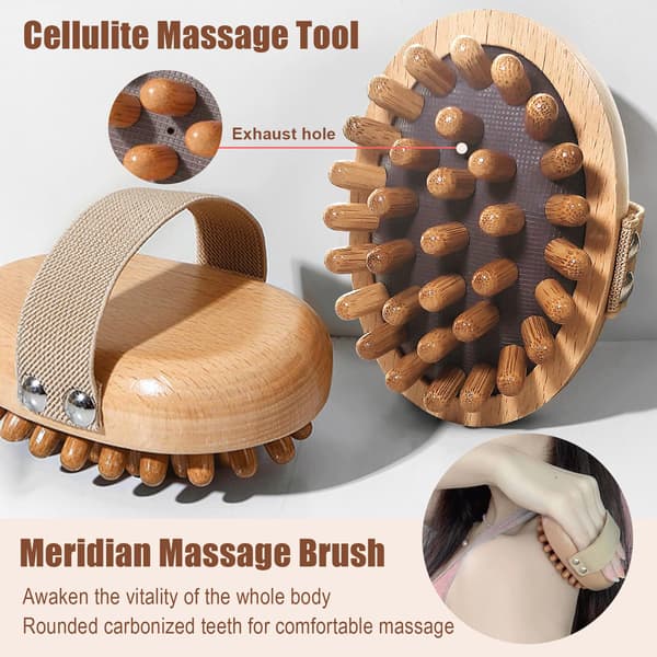 Meridian trykbørste træterapi massageværktøj træterapi massageværktøj til mavefedt meridian triggerpunkt massager træ