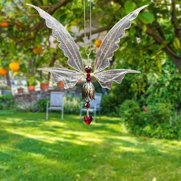 For Creative Fairy Wind Chime Wing Wind Chime Charm Art Craft Gift White White White