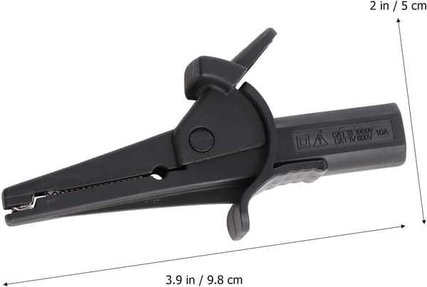 Isoleret krokodilleklemme med 4 mm banan til elektrisk test, nylon- og kobbermateriale