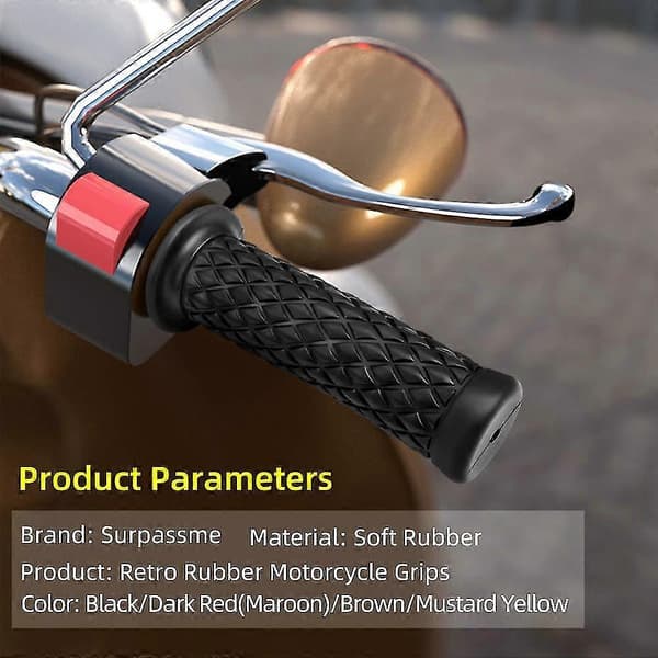 Motorcycle Handlebar Non-slip Rubber Handlebar End Thruster Grips 7/8\" Motorcycle Comfort Handlebar Grips Thruster Grips