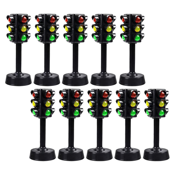 10 kpl Junarata Leikkikalut Liikennevalo Mini Liikennevalo Liikennevalon Lamppu Led Liikennevalo Stop Valo Liikennevalo Musta 11.6X4.5X4.5CM Black 11.6X4.5X4.5CM