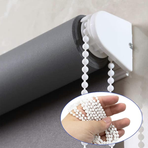 5-piece ball chain set for vertical blinds, includes clips for easy replacement of roller and Roman blinds