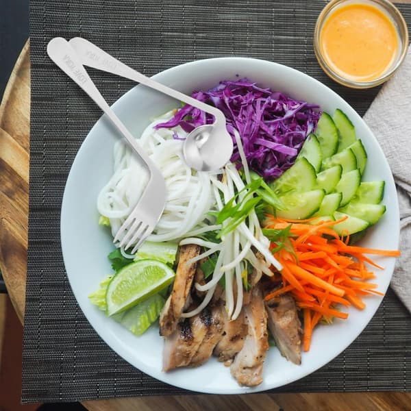 5 Sets Angled Fork Spoon Lightweight Ergonomic Fork Spoon Eating Utensils Feeding Aids Stainless Steel Angled Eating