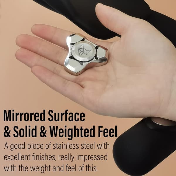 Metallisk Fidget Spinner Rustfrit Stål Mini Ræv Hånd Gyro Lang Spind Premium Voksenlegetøj [Ho]
