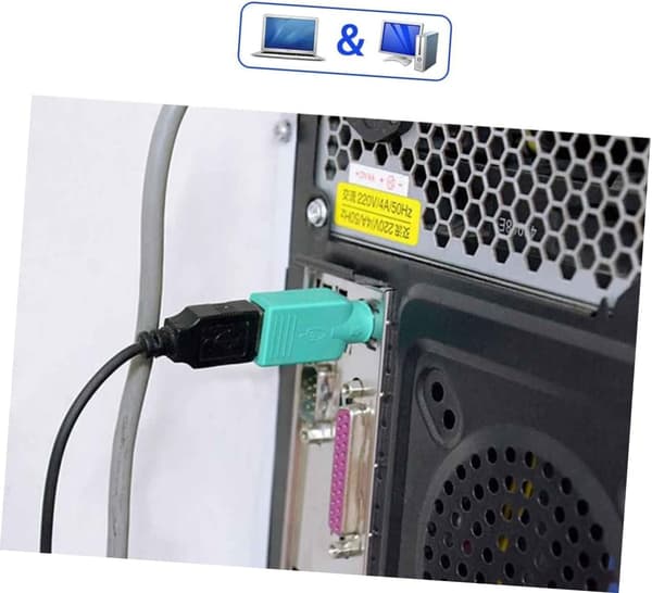 USB til 2 Mus Adapter Konverterer Adapter for Stasjonær Datamaskin Ingen Drivere Nødvendig