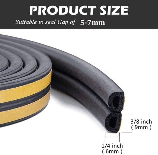 Self-adhesive foam rubber sealing strips - sound insulation for doors and windows - weather stripping - self-adhesive - Black - 10m