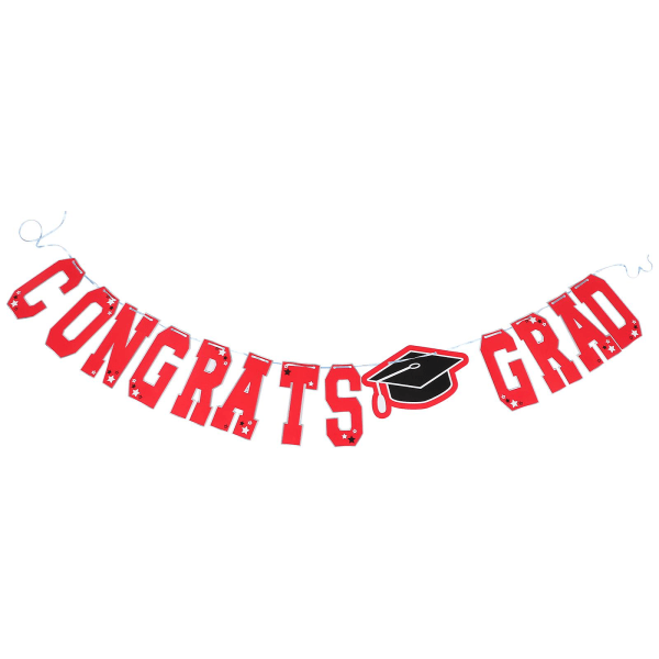 Dekorativ Fotobaggrundsbanner Graduation Party Hængende Dekoration Rød 23x14cm Red 23x14cm