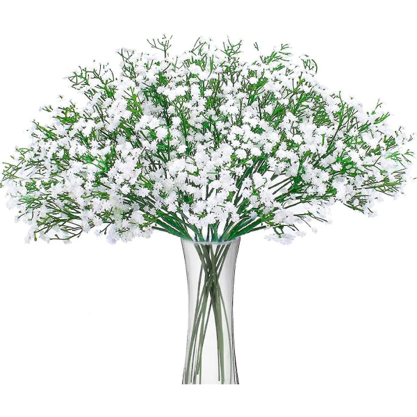 Kunstige Gypsophila Buketter 12 stk Kunstige Real Touch Blomster Til Diy Hjemmefest Bryllupsdekorasjon (4 Farger)