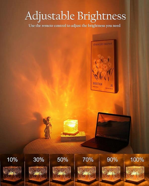 Cube Lamp, Corded Northern Lights Cube Ocean Wave Projector Light Aurora Glow