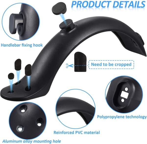 Xiaomi M365 / M365 Pro Rear Mudguard with Accessories Black