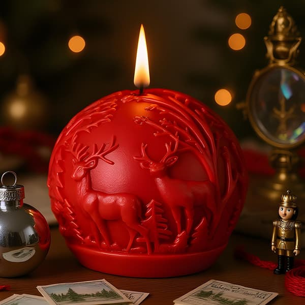 Julekugle Lysform Jul Elg Lys Silikoneforme Kugle Harpiks Støbeform til Jul Lysfremstilling Aromaterapi Lys Voks Polymer