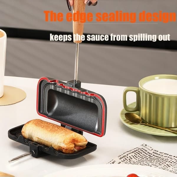 Pølselommemaker Japansk sandwichmaker Nonstick dobbeltsidig grillpanne Rask [Ho]